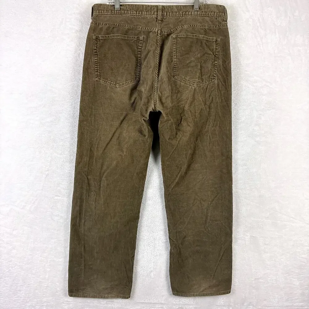 VTG J.Crew Pants Mens 34x30 (36x32) Brown Faded Corduroy Baggy Preppy Skate 90s